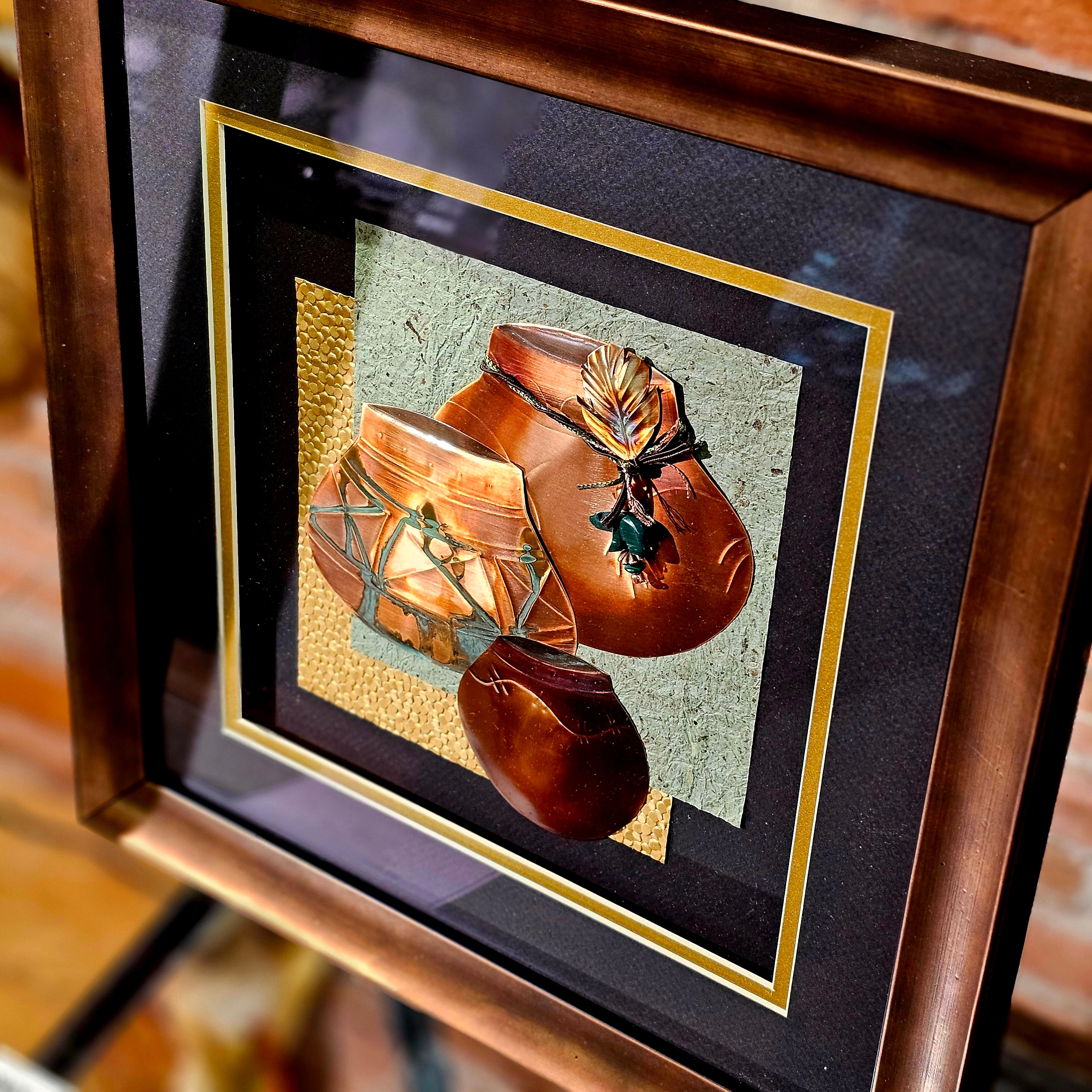アンティーク　カラーアート純銅メダル　5オンスメデューサ Contemporary Copper Art Oberkirsch Design - Pots 12Hx12W – Black