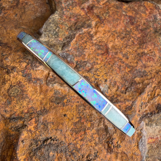 David Rosales Amazing Light Inlaid Sterling Silver Bracelet