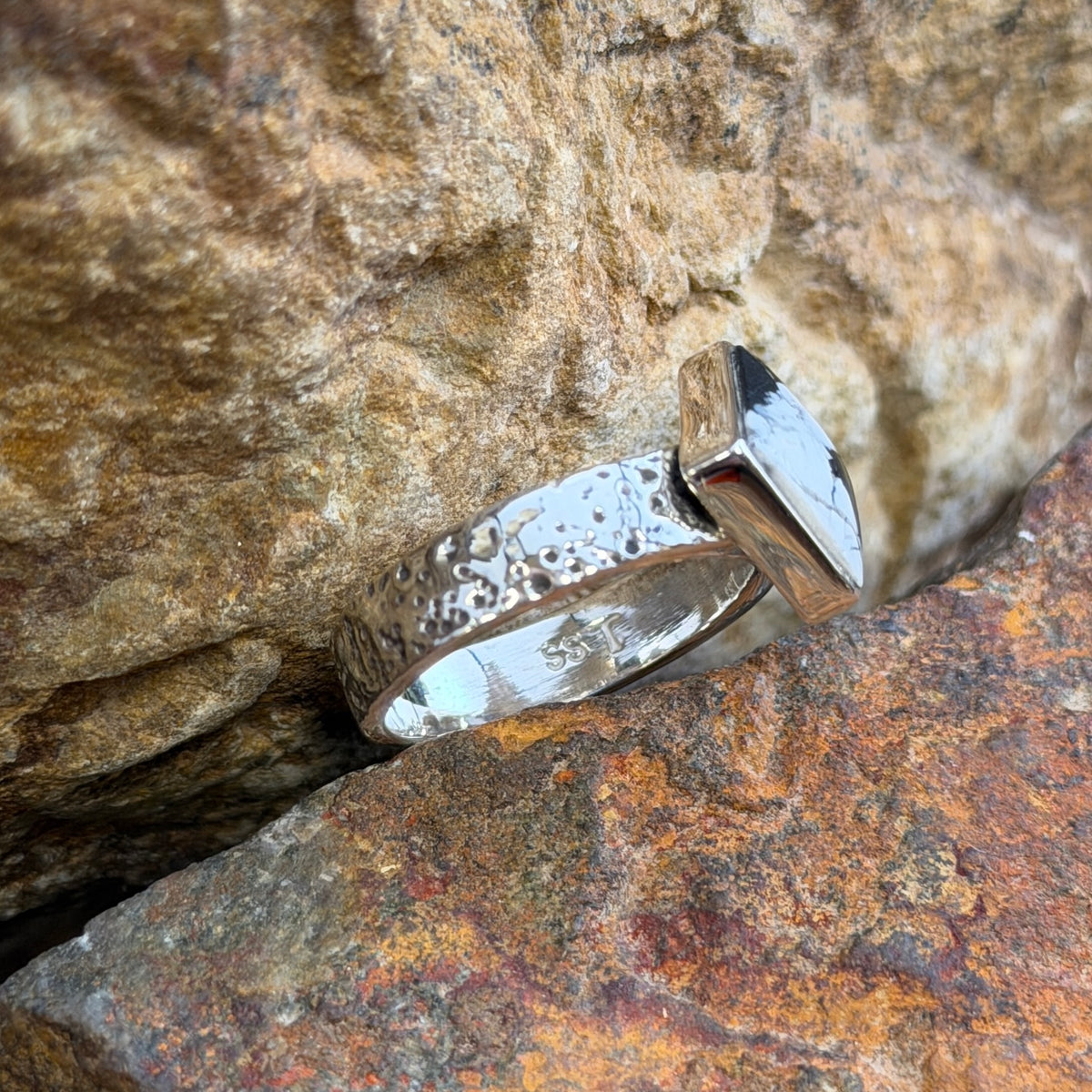 David Rosales White Buffalo Sterling Silver Ring