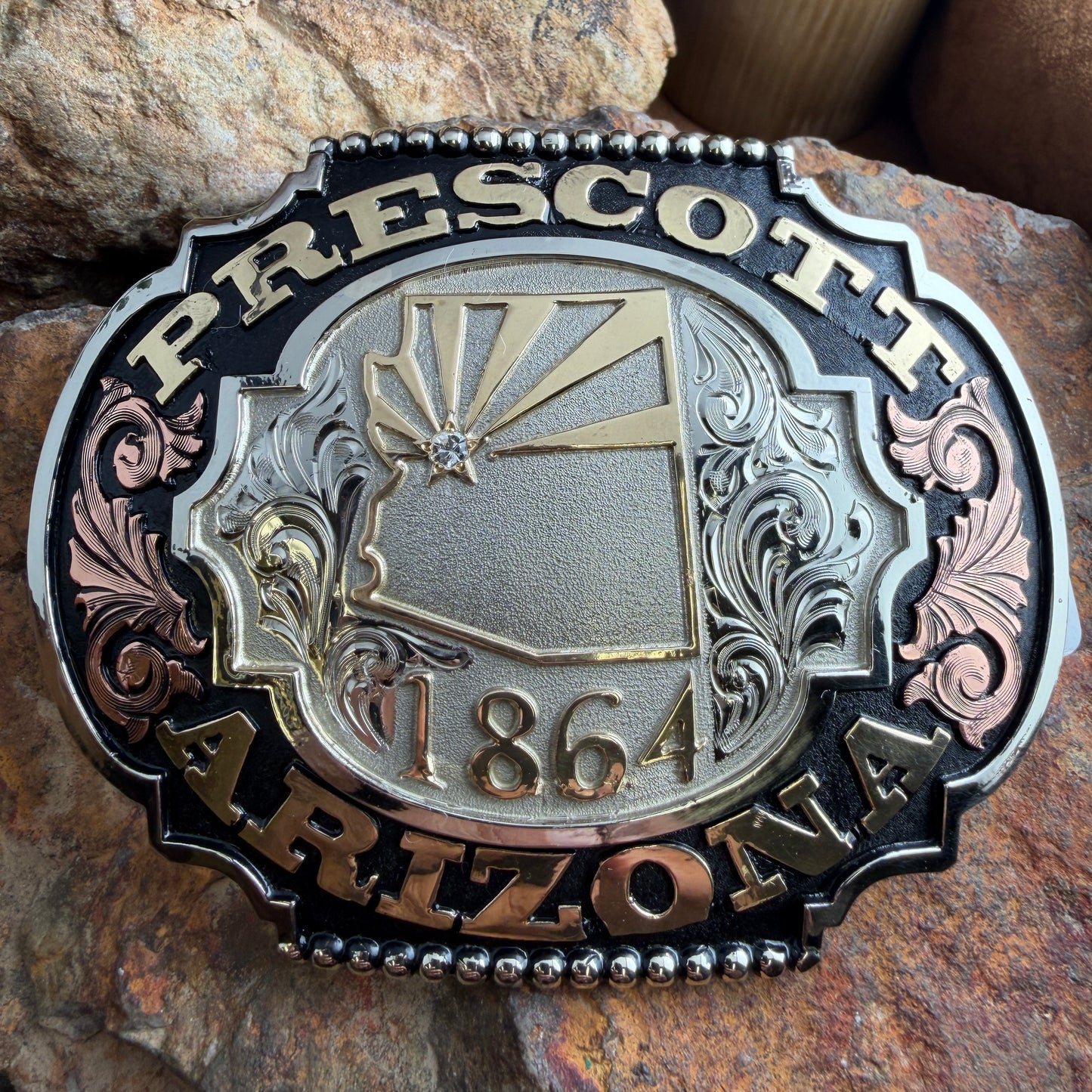 Prescott Arizona 1864 Belt Buckle – Exclusive Design by David Rosales