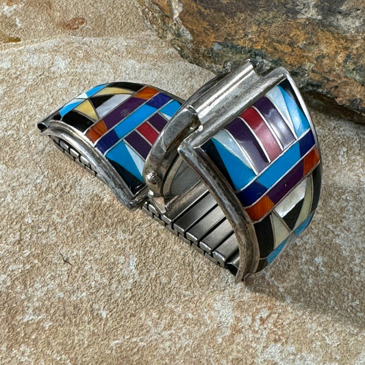 Vintage Estate - Zuni Style Inlaid Watchband