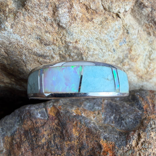 David Rosales Amazing Lite Inlaid Sterling Silver Ring