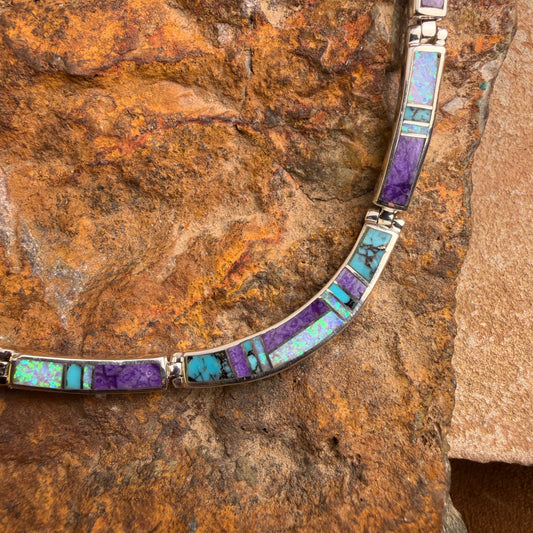 David Rosales Shalako Inlay Sterling Silver Necklace