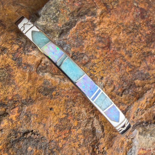 David Rosales Amazing Light Inlaid Sterling Silver Bracelet