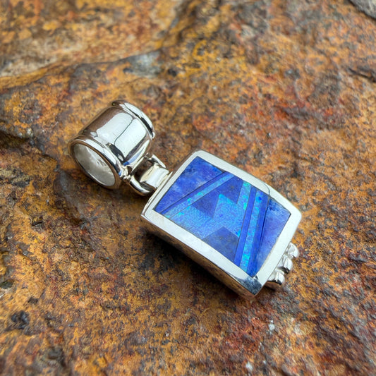 David Rosales Blue Sky Inlaid Sterling Silver Pendant