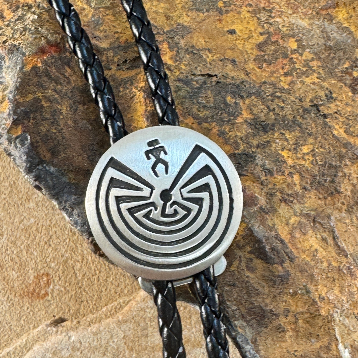 Sterling Silver "Man in the Maze" Bolo Tie