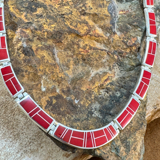 David Rosales Rosarita Inlay Sterling Silver Necklace