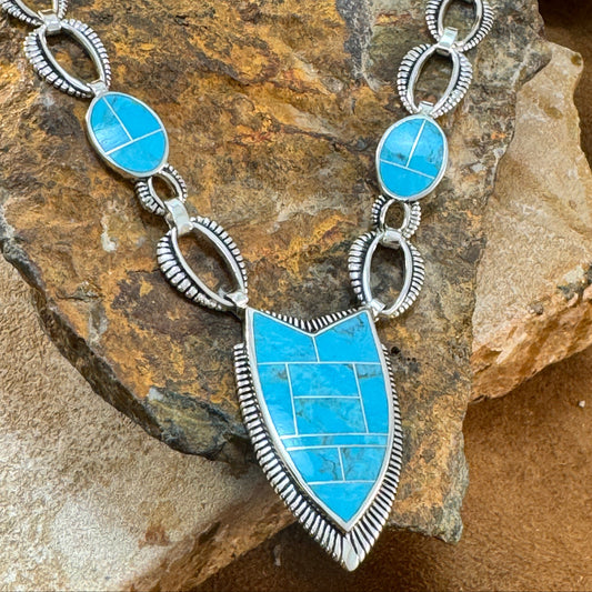 David Rosales Arizona Blue Sterling Silver Link Necklace
