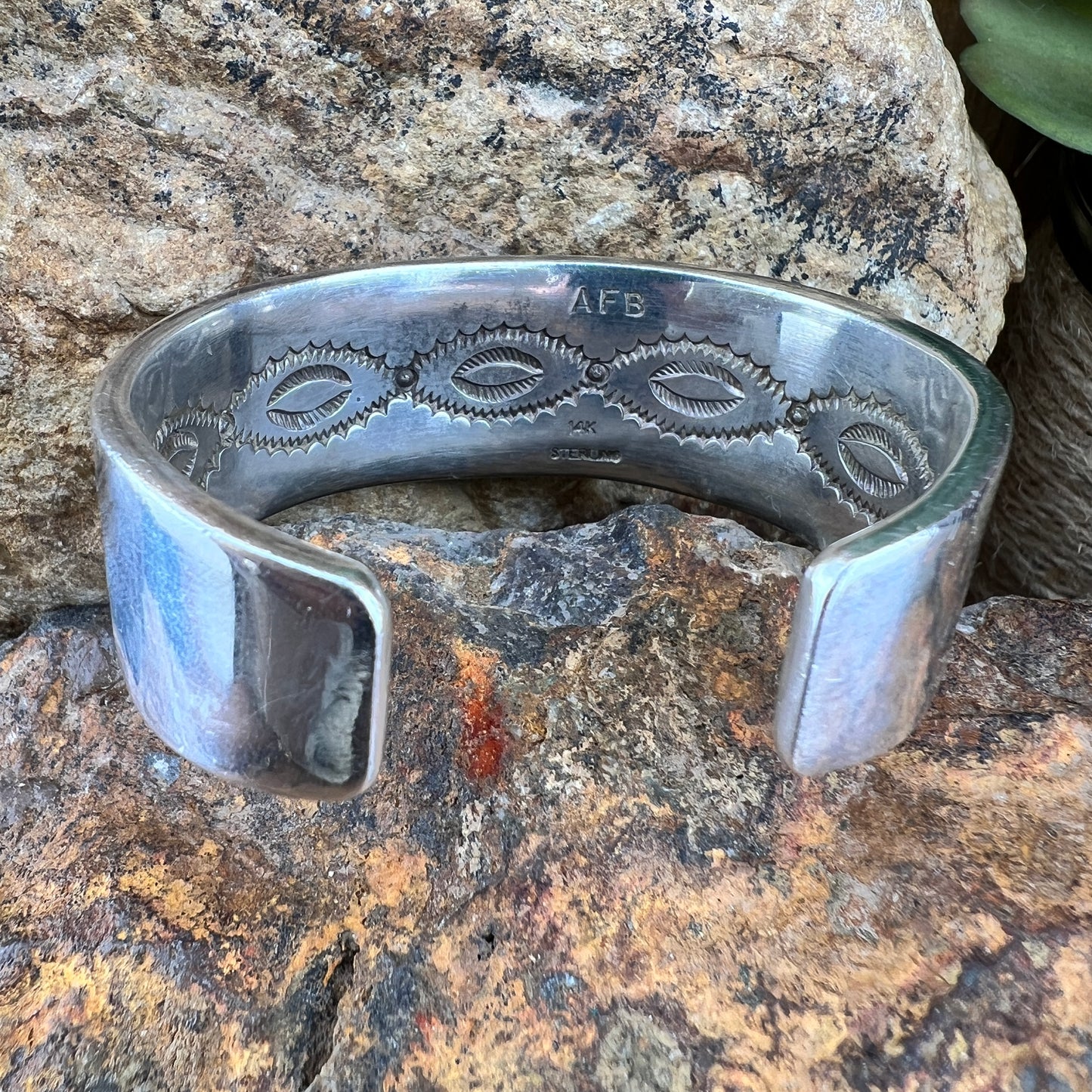 Vintage 14K Gold Bear Design Bracelet - Sterling Silver Hallmark AFB - Estate