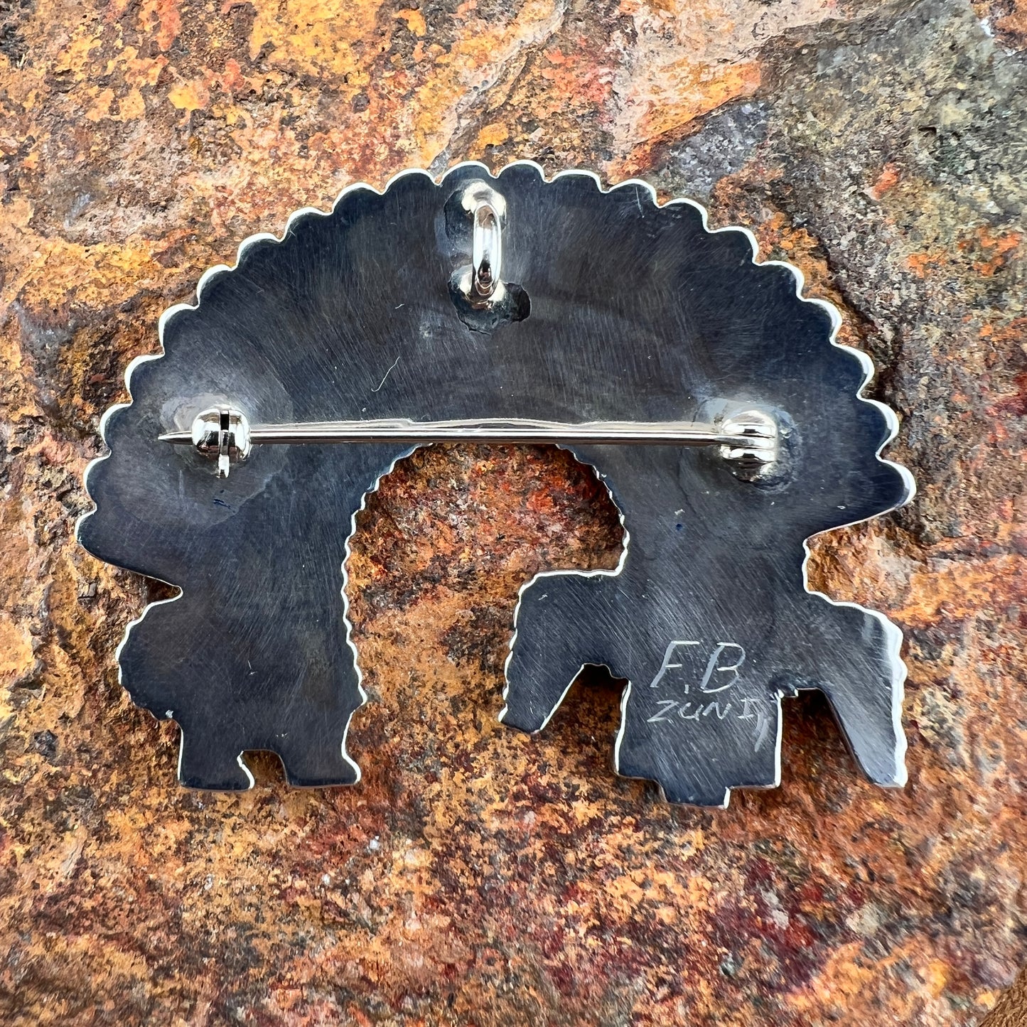 Vintage Zuni Rainbowman Brooch/Pendant - Estate