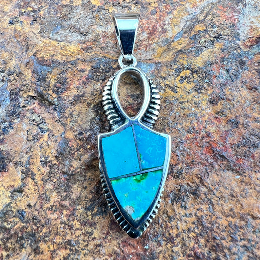 David Rosales Sonoran Gold Turquoise Pendant