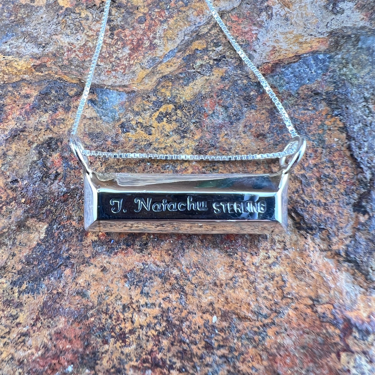 Sonoran Gold Turquoise Sterling Silver Pendant by Troy Natachu