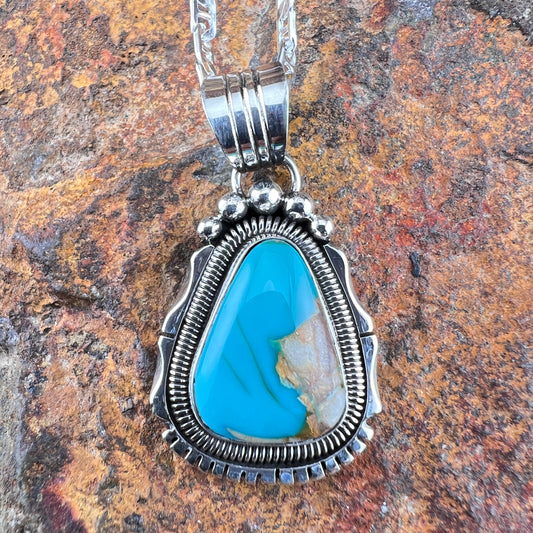 Royston Turquoise with Quartz Pendant by Wil Denetdale