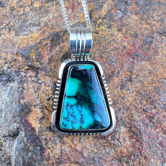Emerald Rose Variscite Pendant by Wil Denetdale