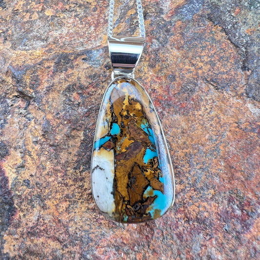 Royston Ribbon Turquoise Pendant by Henry Mariano