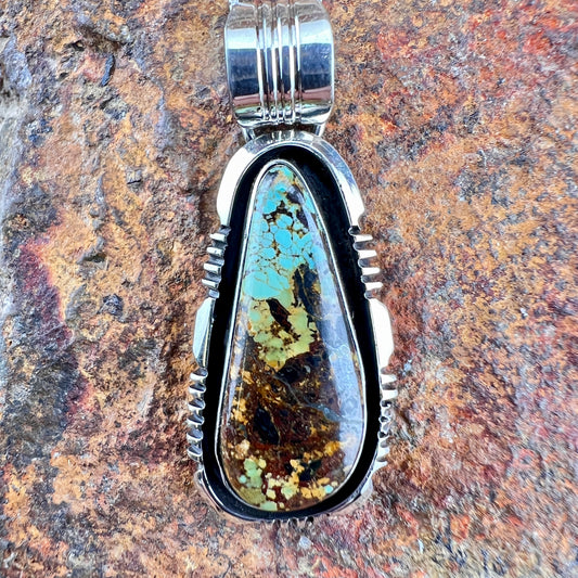 Blackjack Turquoise Pendant by Wil Denetdale