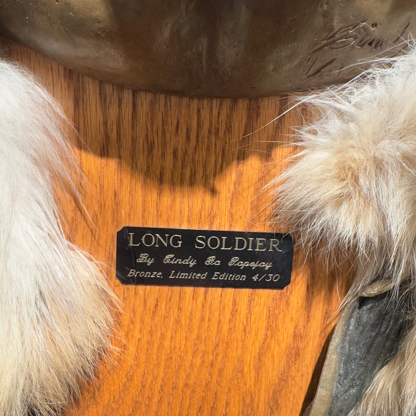 Long Solder Native American Style Spirit Mask by Cindy Jo Popejoy - Bronze