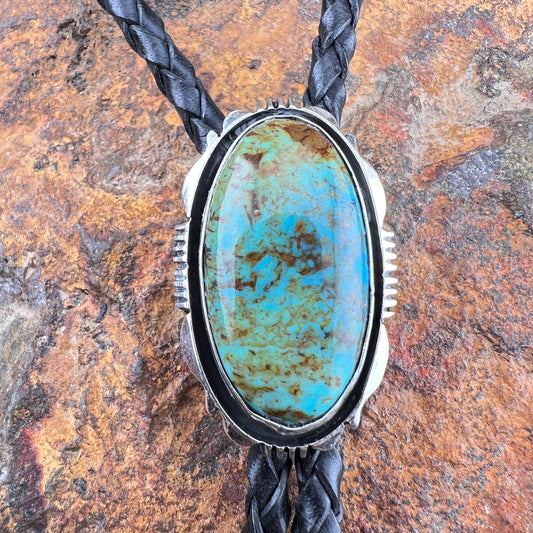 Kingman Turquoise Bolo Tie by Wil Denetdale