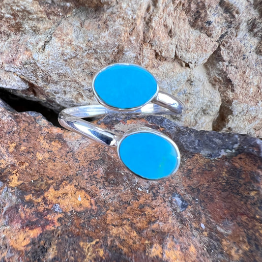 David Rosales Arizona Blue Double Stone Sterling Silver Ring