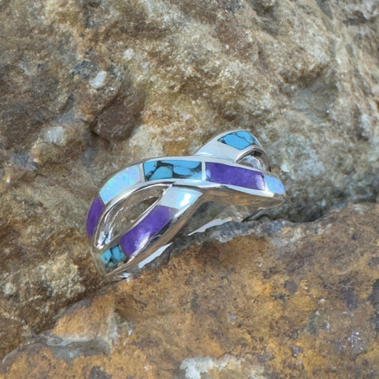 David Rosales Shalako Inlaid Sterling Silver Ring