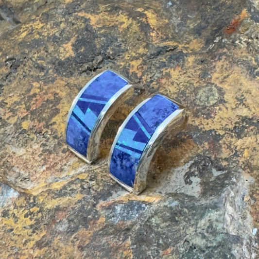 David Rosales Blue Sky Inlaid Sterling Silver Earrings