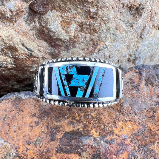 David Rosales Shadow Peak Inlaid Sterling Silver Ring