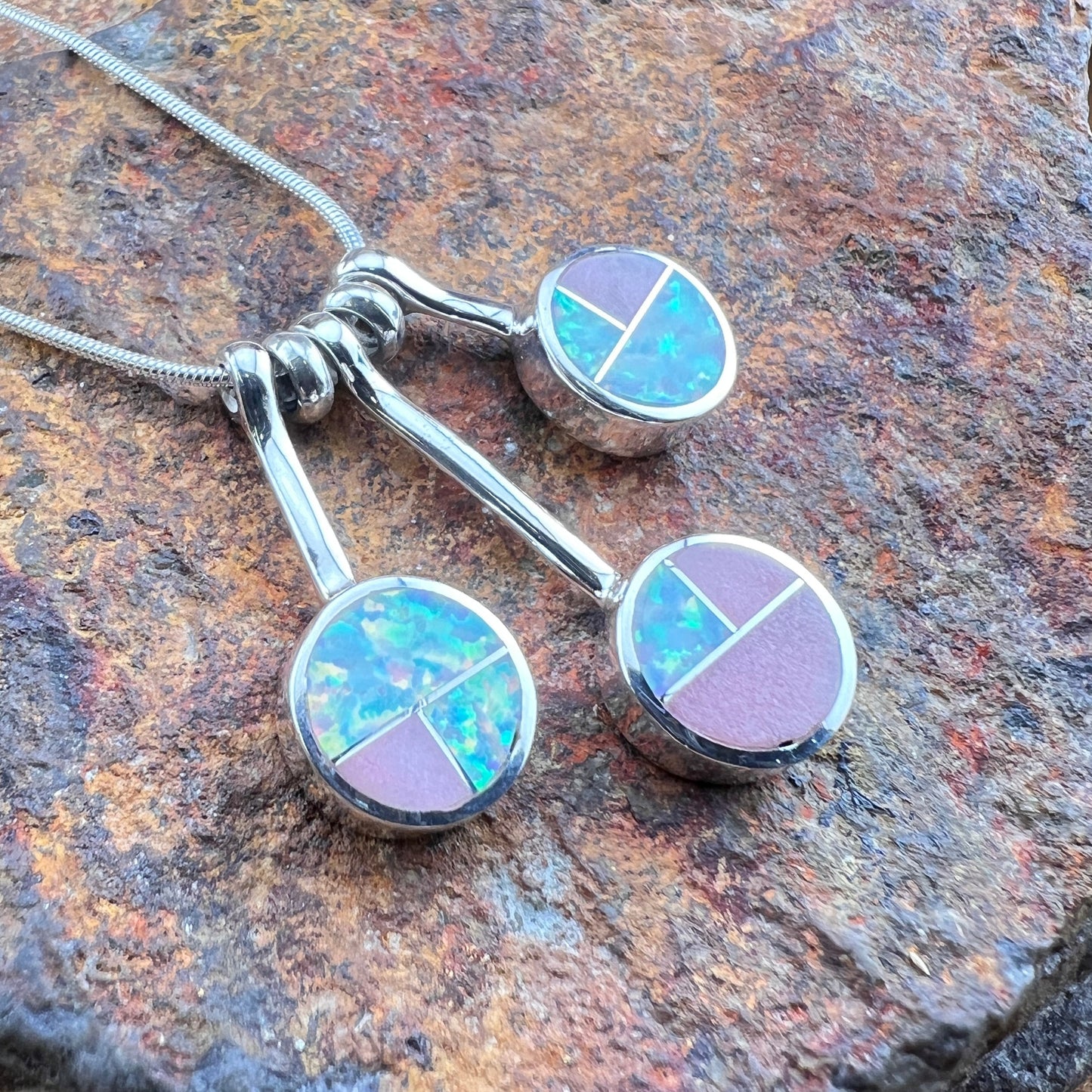 David Rosales Make Me Blush Inlaid Sterling Silver Necklace