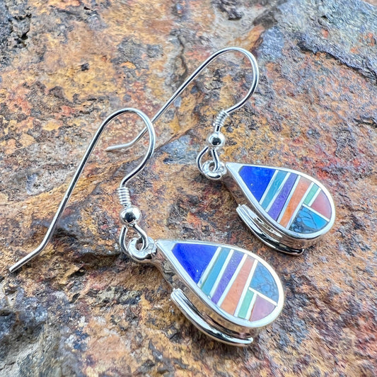 David Rosales Indian Summer Inlaid Sterling Silver Earrings