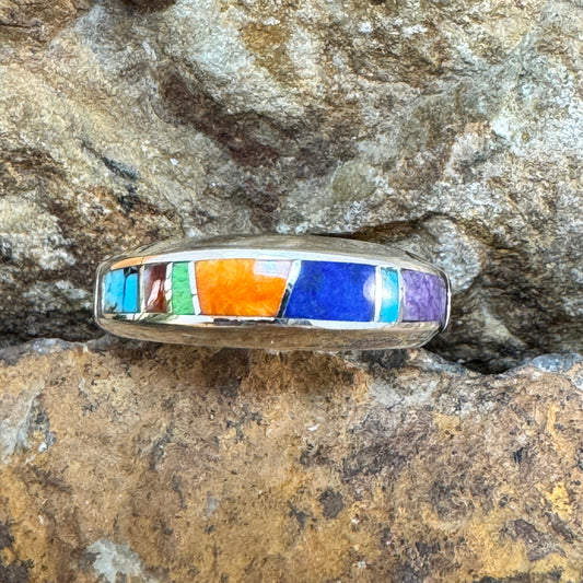 David Rosales Indian Summer Inlaid Sterling Silver Ring
