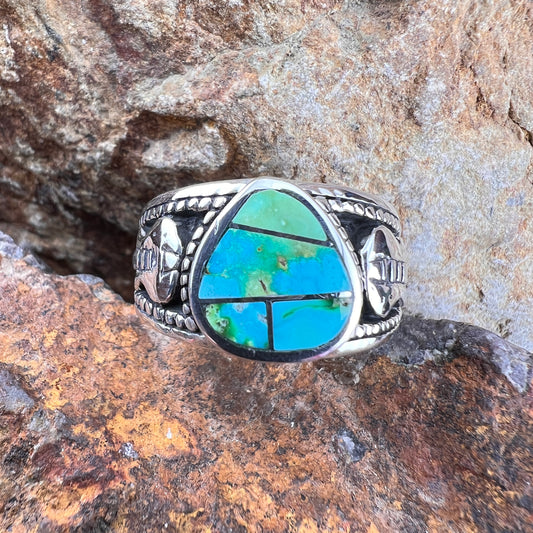 David Rosales Sonoran Gold Inlaid Sterling Silver Guitar Ring