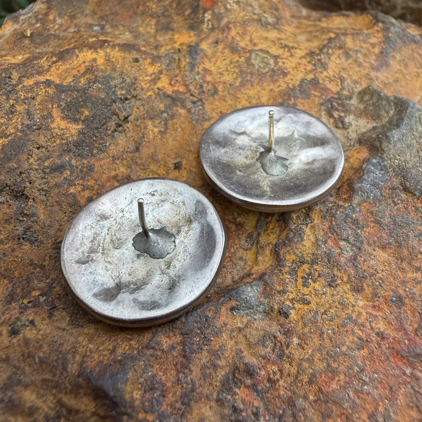 Vintage - Pink Mother of Pearl Inlay Post Earrings - Estate