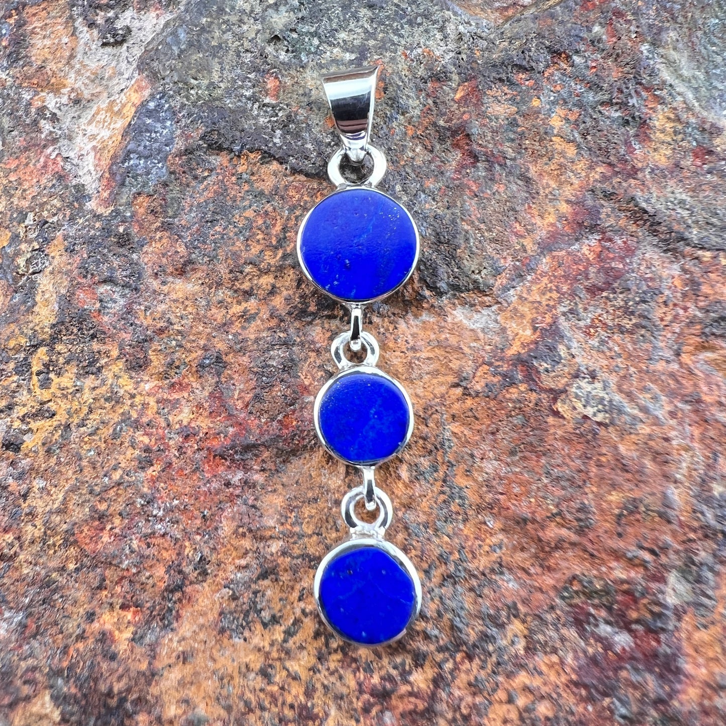 David Rosales Blue Sky Triple Drop Sterling Silver Pendant