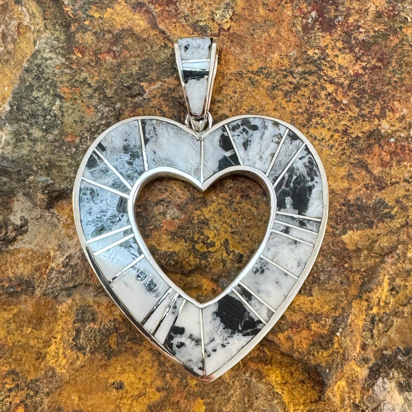 David Rosales White Buffalo Sterling Silver Pendant Heart