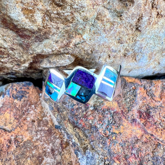 David Rosales Shalako Inlaid Sterling Silver Ring