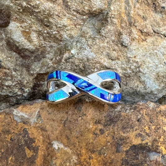 David Rosales Blue Sky Inlaid Sterling Silver Ring