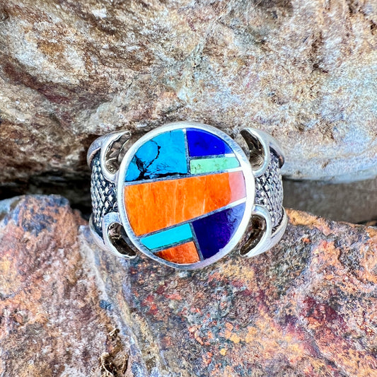 David Rosales Indian Summer Inlaid Sterling Silver Ring