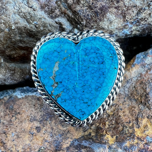 Kingman Turquoise Heart Ring by ArtieYellowhorse