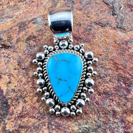 Kingman Turquoise Pendant by Artie Yellowhorse