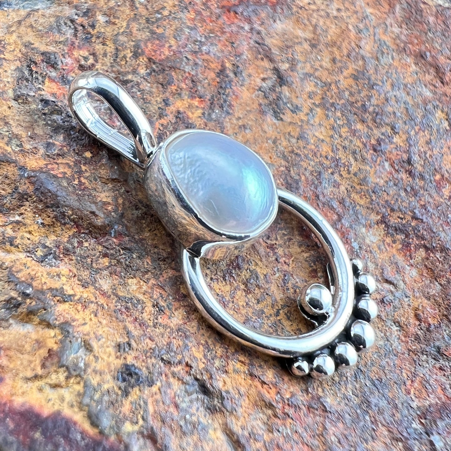 Freshwater Pearl Sterling Silver Pendant by Ray Coriz
