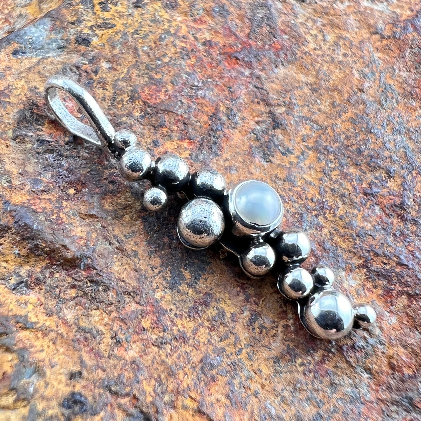 Million Drops Fresh Water Pearl Sterling Silver Pendant by Ray Coriz