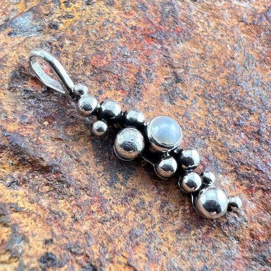 Million Drops Fresh Water Pearl Sterling Silver Pendant by Ray Coriz
