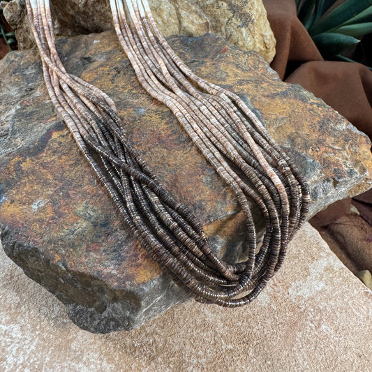 Multi-Strand Olive Shell Heishi Necklace by Ramona Bird