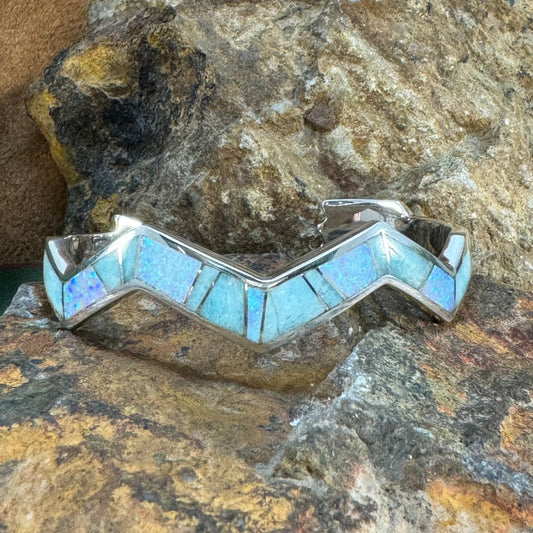 David Rosales Amazing Light Inlaid Sterling Silver Bracelet