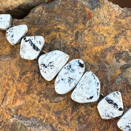 White Buffalo Sterling Silver Link Bracelet by Murphy Platero