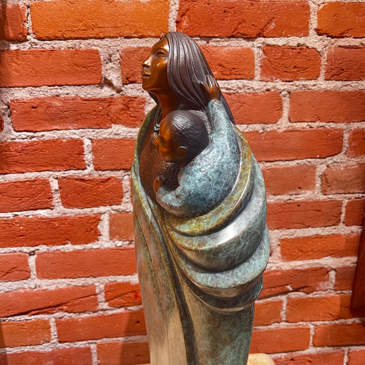 In Mother's Loving Arms By Cliff Fragua, Jemez Pueblo, Native American Sculptor