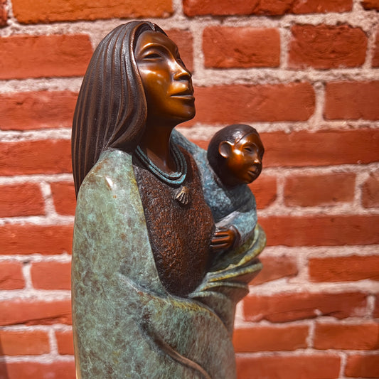 In Mother's Loving Arms By Cliff Fragua, Jemez Pueblo, Native American Sculptor