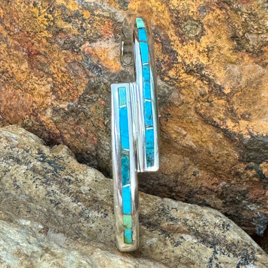 David Rosales Sonoran Gold Fancy Inlaid Sterling Silver Bracelet