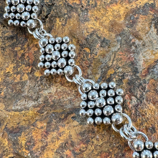 Sterling Silver Dots Diamond Shape Link Bracelet by Artie Yellowhorse
