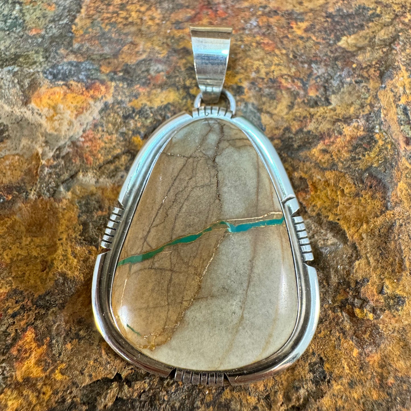 Boulder Turquoise Sterling Silver Pendant