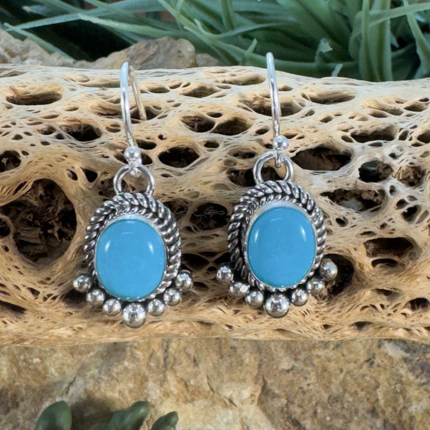 Sleeping Beauty Turquoise Earrings by Artie Yellowhorse